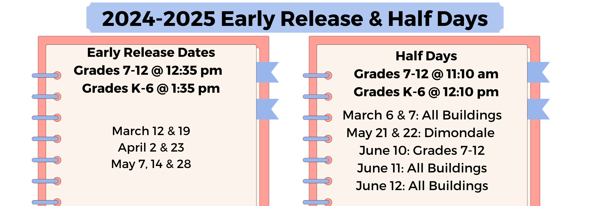 Early Release and Half Day Dates